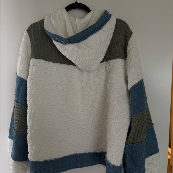 POL Never Leaving Quilted Jacket - Light Blue & White - Picture 4 of 6